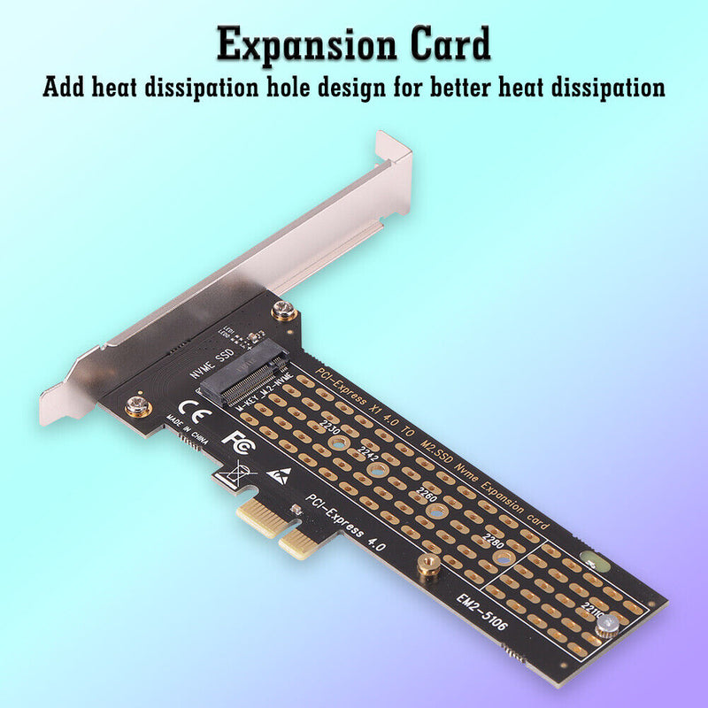 EM2-5106 SSD M.2 to PCI-E 1x Riser Card for M-Key NVME/B-Key SATA Adapter