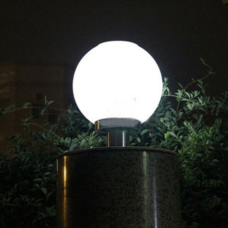 LED Solar Power Acrylic Round Ball Light Outdoor Garden Wall Pillar Lamp Newly