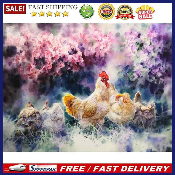 Paint by Number Kit Canvas Oil Drawing Chicken Bushes for Handicraft Enthus