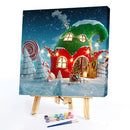 Paint By Numbers Kit DIY Christmas Cottage Colouring Oil Picture Ornaments