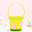 Easter Storage Bucket Basket Tote Bags Round Cartoon Portable Kids Festival Gift