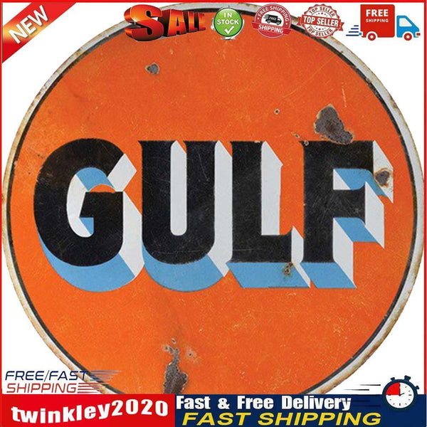 Round Metal Tin Sign Plaque Wall Gulf Posters Iron Painting for Bar Home Newly