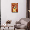 Cups on Cat Head Retro Metal Plate Tin Sign Plaque Poster for Bar Club Cafe