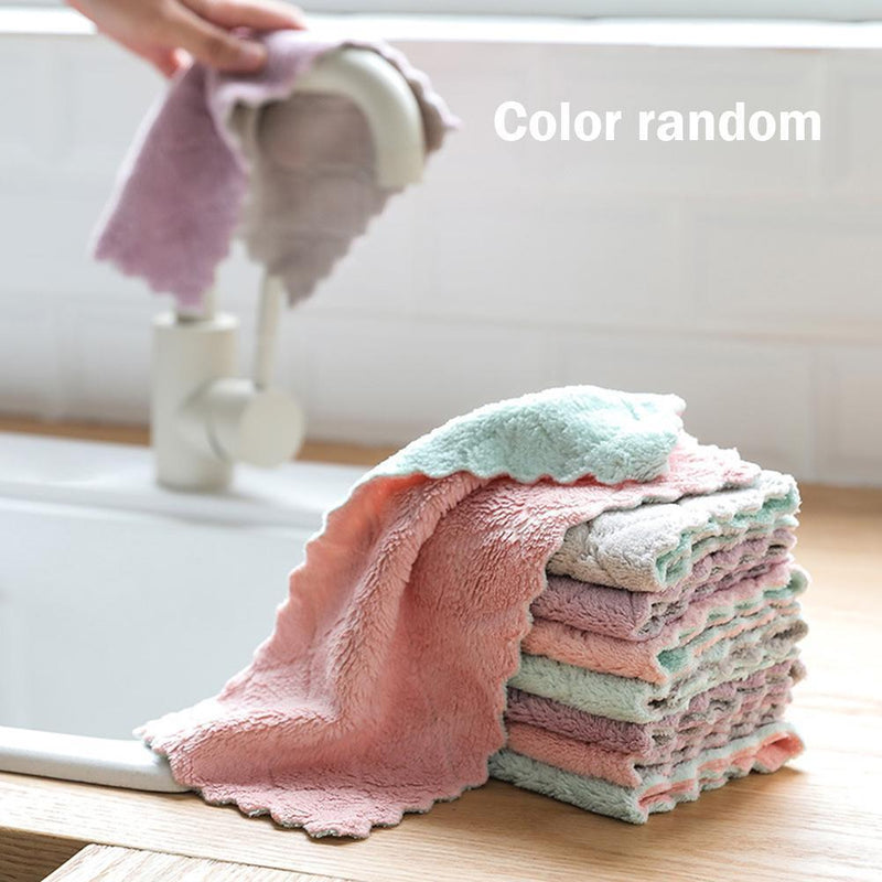 1pcs Household Absorbent Cleaning Cloth Dishcloths Non-stick Oil Towels