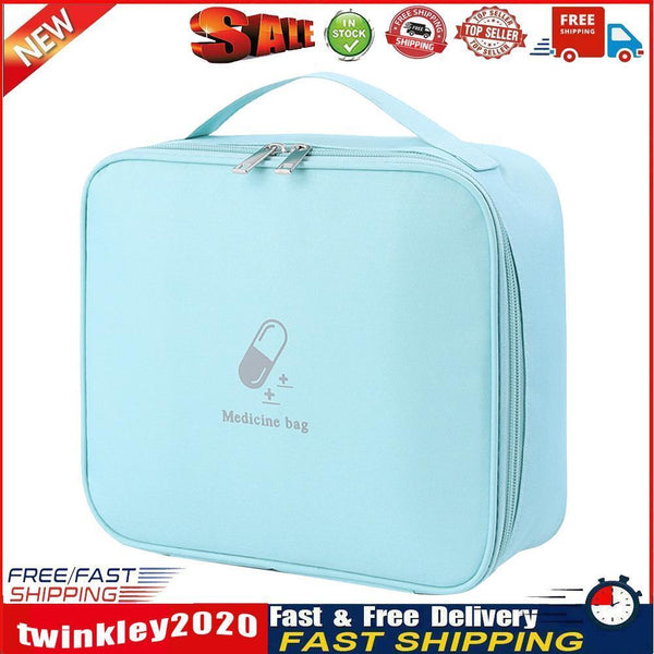 Portable Travel First Aid Kit Medical Bag Emergency Storage Box (Blue L) Newly