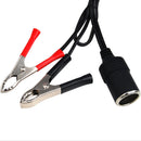 Clip-on Cigarette Lighter Socket Car Battery Connector Power Adapter Alligator