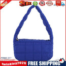 Women Space Padded Nylon Top-handle Bag Zipper Underarm Bag (Blue)