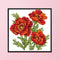 17x17cm Needlework Kit DIY Cross Stitch 14CT Stamped (H452 Red Flower)
