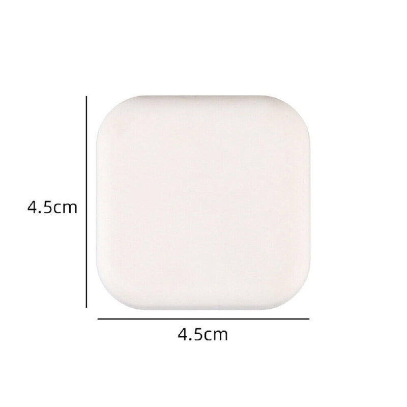 Punch Free Door Bumper Protector Self Adhesive Handle Square Pads (White) Newly