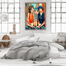 3 Fashion Sisters Hand Painted Picture DIY Kit Oil Paint By Numbers Set No Frame
