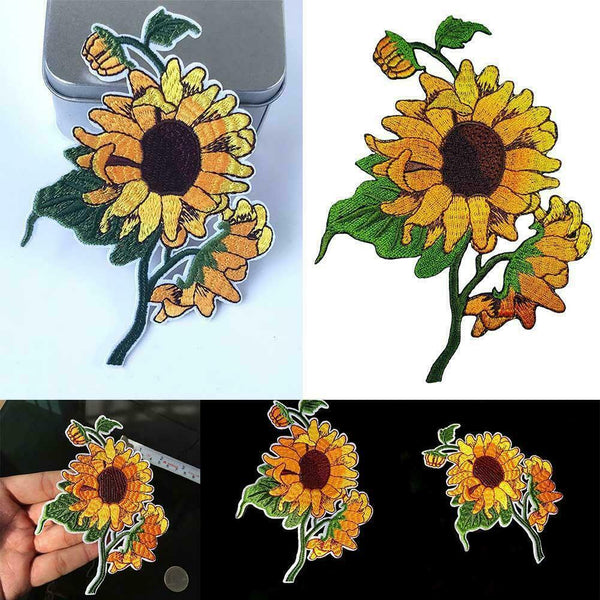 Sunflower Patch Cloth Bag Stickerei Applique Aufkleber Abzeichen-Patches N C9G8