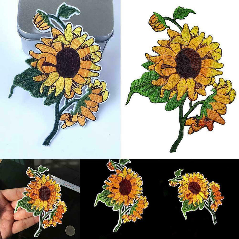 Sunflower Patch Cloth Bag Stickerei Applique Aufkleber Abzeichen-Patches N C9G8