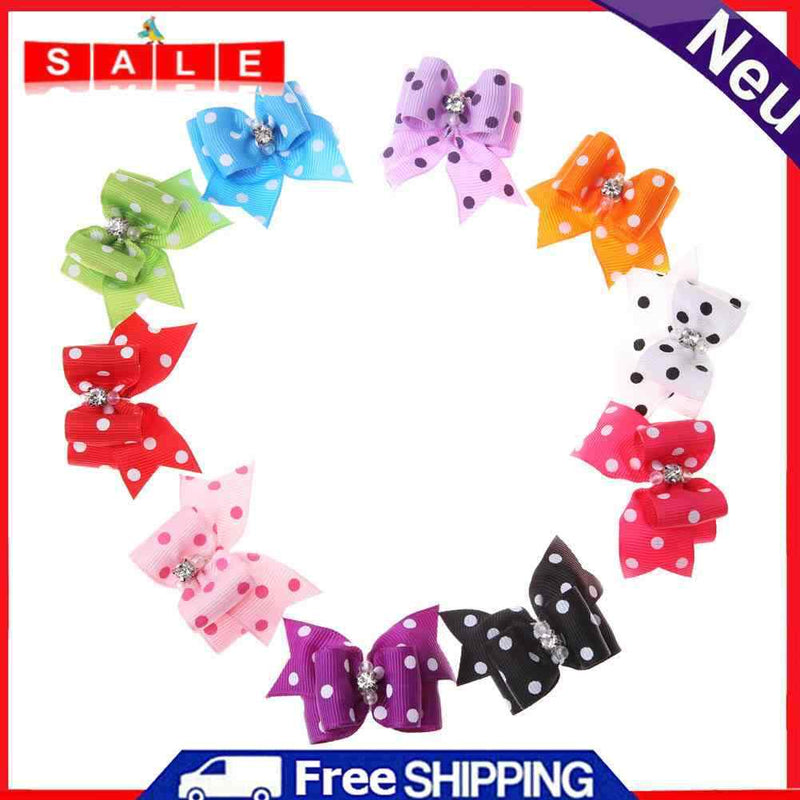 10Pcs/Lot Mixed Tape Pet Hair Bow Handmade Dogs Care Bow Hair Accessories