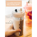 600ml Dual Straw Cup Outdoor Sports Drinking Beverage Water Bottle (White) Newly