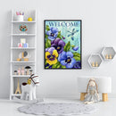 5D Diamond Painting Pansy Full Round Drill Wall Rhinestone DIY Art Crafts Decor