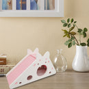 Assembled Hamster Ladder Slide Toys Guinea Pig Hamster Cage House (Pink) Newly