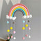 Woven PomPom Photo Prop Clouds Rainbow Tapestry Felt Ball Wall Hanging Decor