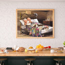 5D DIY Diamond Painting Sleeping Old Couple Full Square Drill Crafts Decorative