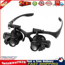 10/15/20/25x Watch Headband Magnifier Glasses with LED Head Jewelry Loupe Newly