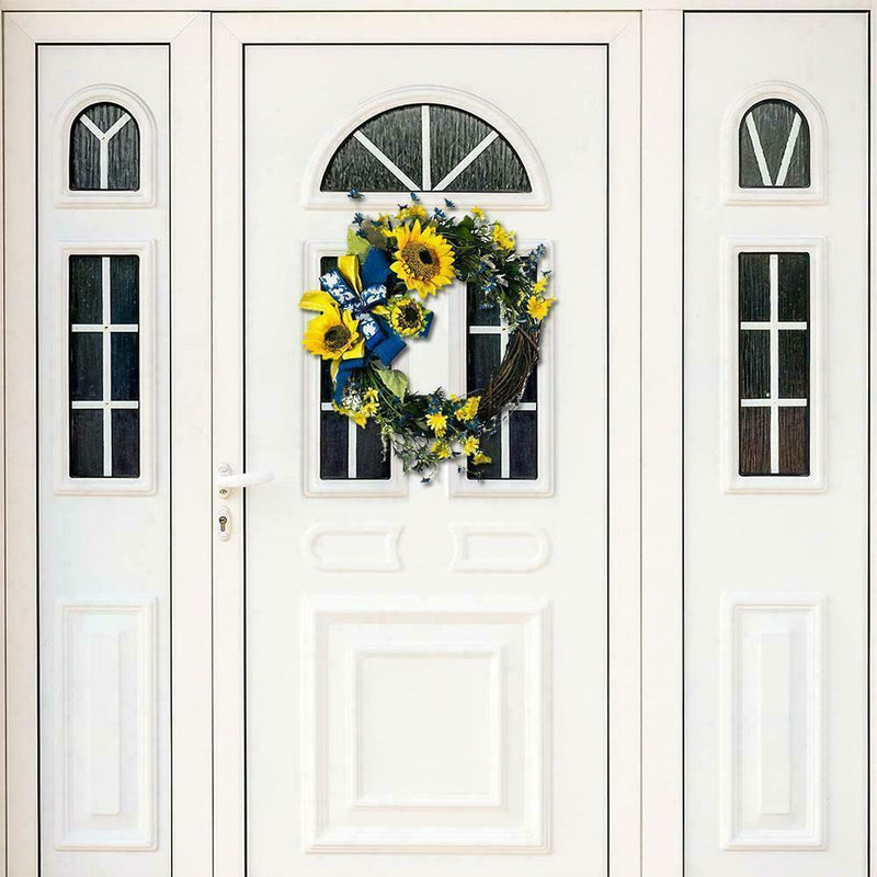 Ukrainian Sunflower Wreath Artificial Flowers Wreaths Front Spring Garland S8M5