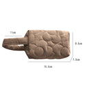 Women Quilted Flower Pattern Clutch Bag Mini Wallet Zipper Bag (Brown)
