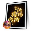 5D Diamond Painting DIY Art Drawing Golden Dyed Flower Full Round Drill Kit G