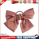 Ribbon Bow Hair Tie Rope Women Satin Hairband Ponytail Holder (Bean Red)