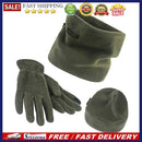 3pcs Autumn Winter Warm Fleece Hat Scarf Men Women Outdoor Beanies Gloves C