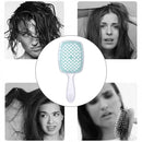 Wide Teeth Air Cushion Comb Scalp Massage Hair Brush (Transparent Blue)