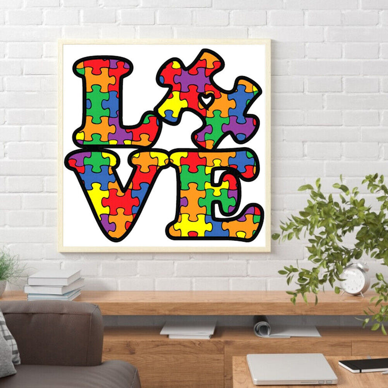 DIY Rhinestone Mosaic Love Letters Full Round Diamond Painting Kit Gift