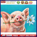 5D DIY Diamond Painting Pig with Daisy Full Round Drill Home Decoration Gif