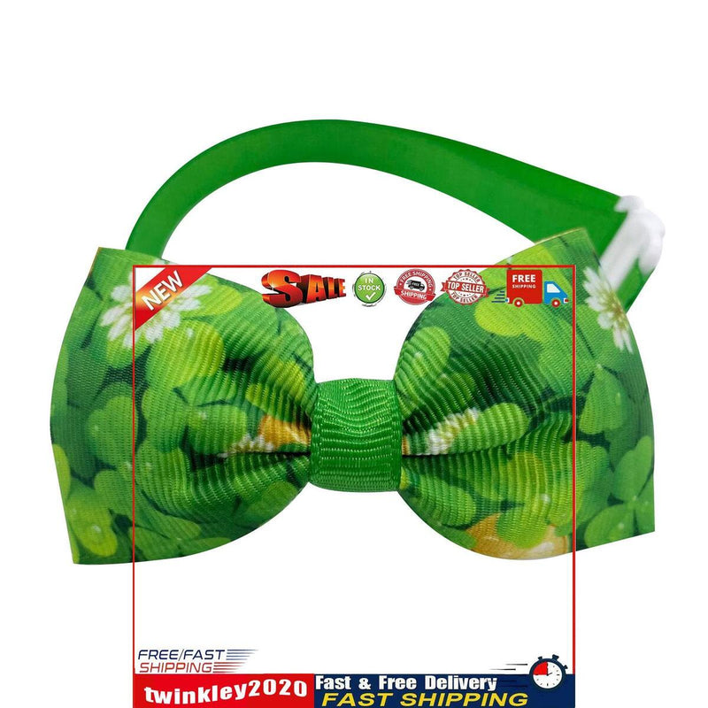 Dog Bow Tie St. Patricks Day Costume Soft Dog Cat Collar with Bow Tie (5) Newly