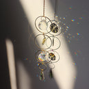 Crystal Wind Chime Star Moon Pendant Colorful Beads Hanging Drop Decor (B) Newly