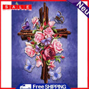 5D Diamond Painting Cross Flower Butterfly Full Square Drill Mosaic Rhinestones