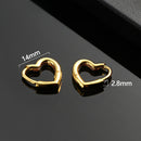 Small Jewelry Women Hypoallergenic S925 Studs Hoop Earrings Heart Shaped