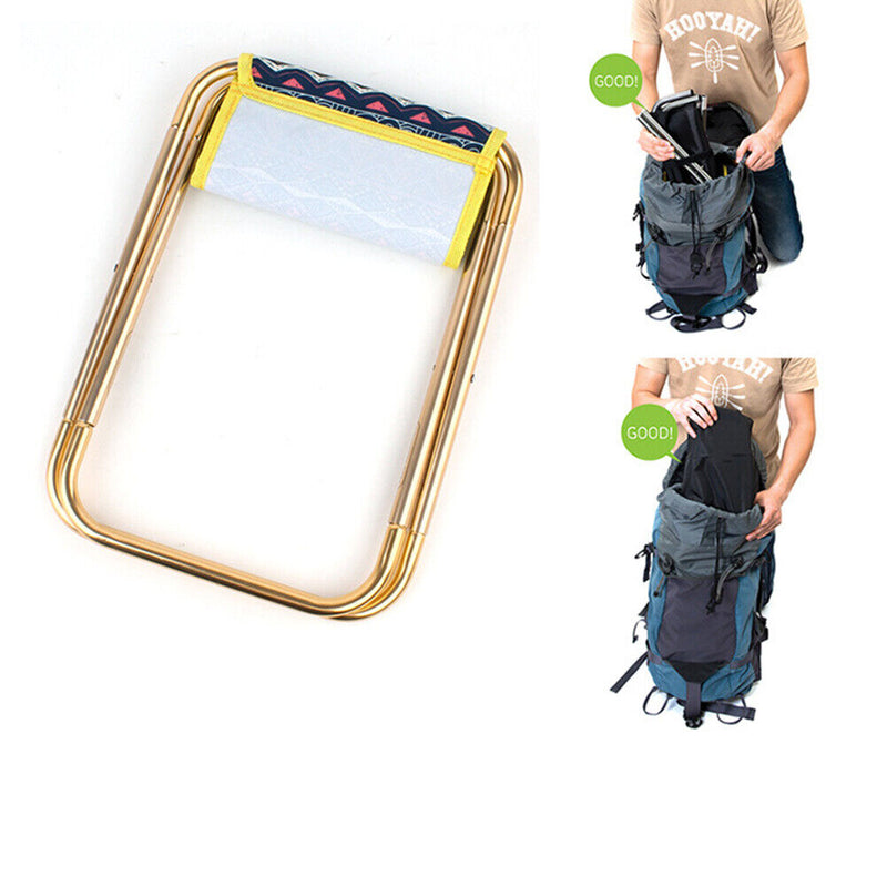 Portable Folding Small Stool Aluminum Alloy Train Mini Extended Seat (B) Newly