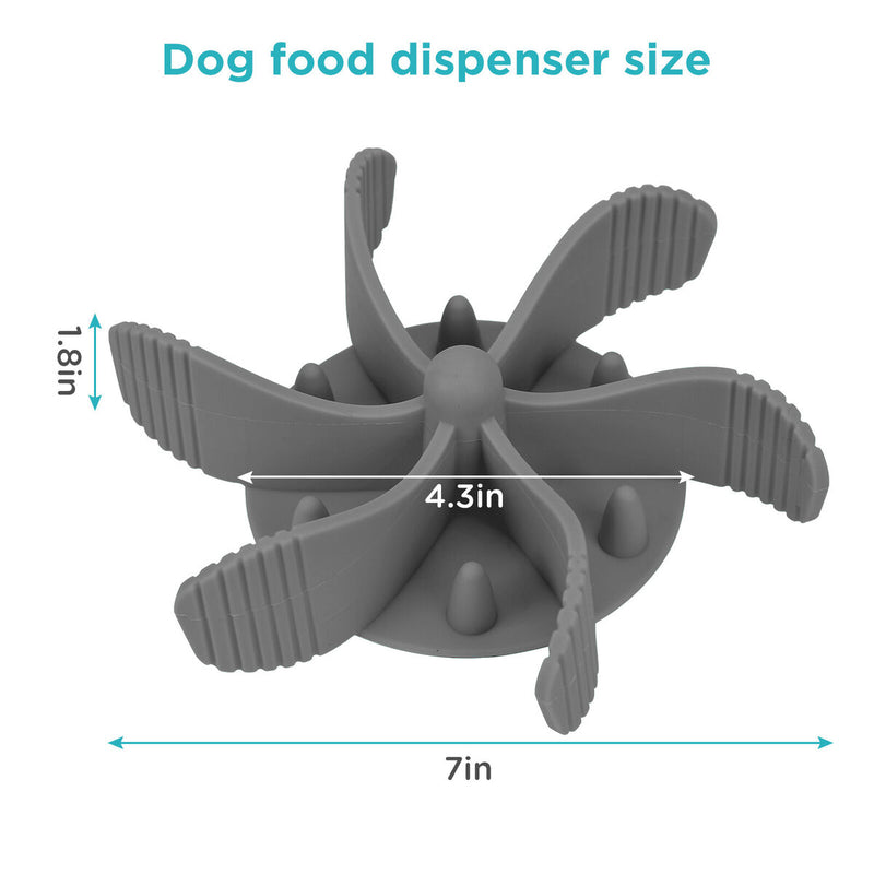 Slow Feed Dog Bowl Insert Puzzle Maze Feeder for Fast Eaters Suction (Grey)