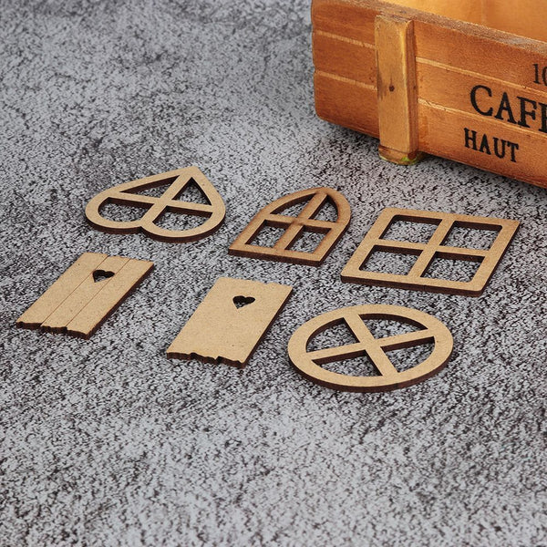 DIY Crafts Card Decor Scrapbooking Frame Carved Embellishment Wooden Ornaments