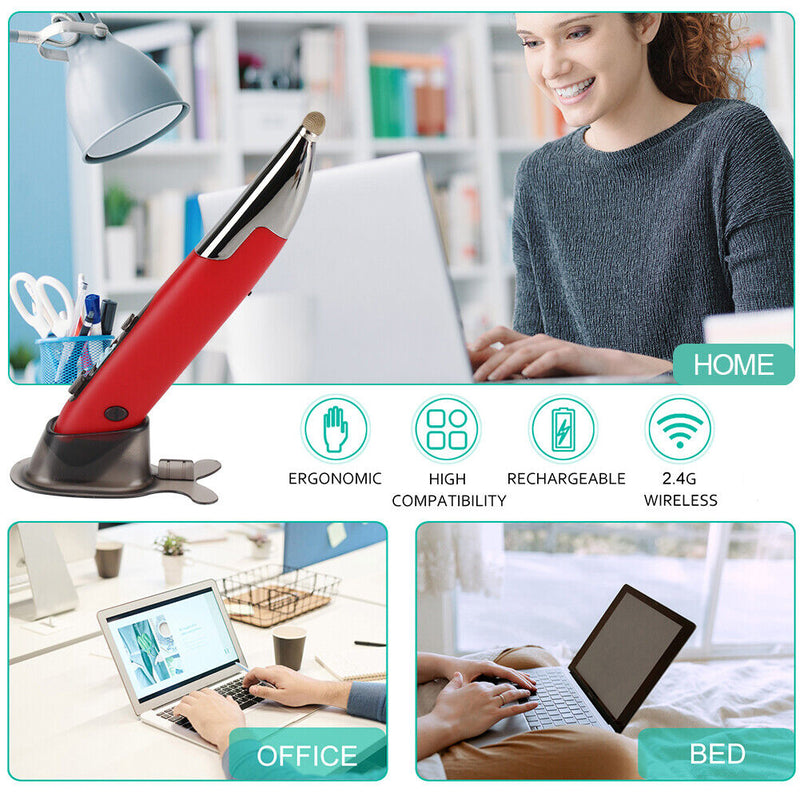 PR-A19 Wireless Optical Pen Mouse 2.4GHz USB Bluetooth-compatible Air Mouse