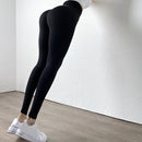 Double-Breasted Elastic Yoga Padded Leggings for Lady Gym Home Fitness Exercise