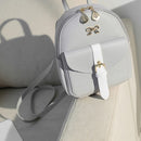 Women Preppy Style Hit Color Bow Leaf Mini Shoulder Bag Cute Leather Backpack