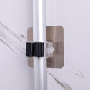 Adhesive Hook Kitchen Bathroom Wall Mop Hanger Broom Holder Rack (Black)