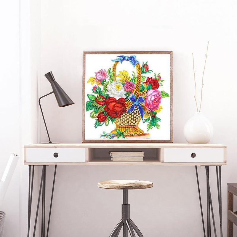 5D DIY Special Shaped Diamond Painting Flower Basketball Cross Stitch Home Decor Kit
