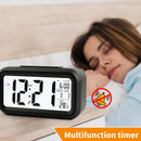 Temperature Alarm Clock LED Digital Backlight Calendar Snooze Clock (Black)