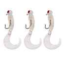 17pcs Fishing Lure  Jig Head Hook Grub Worm Soft Baits Shads Silicone Newly