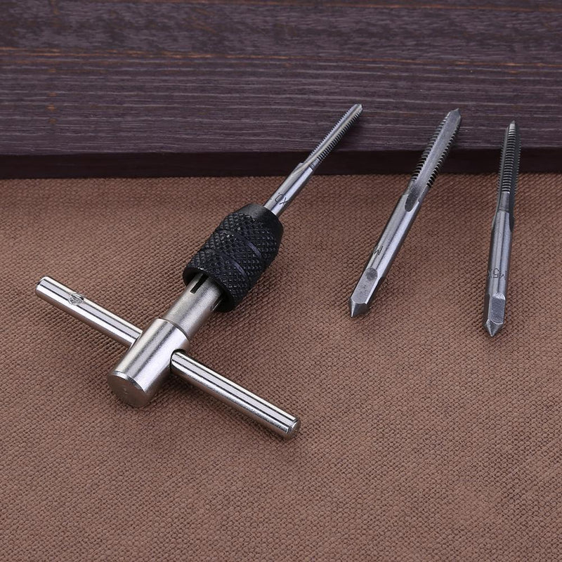 9pcs Hand Screw Tap Set M3/M4/M5/M6 Reamer+Twist Drill Bits+Wrench Tool