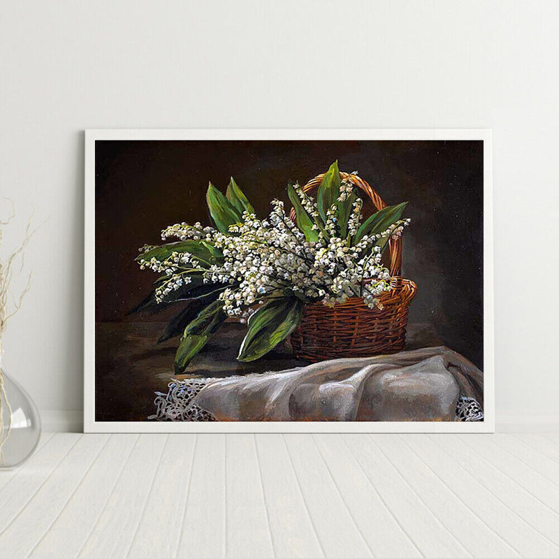 Frameless Oil Paint By Numbers Flowers DIY Canvas Picture Craft for Home