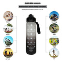 1L Sports Water Bottle with Marker Large Capacity Fitness Drink Cups (A) Newly