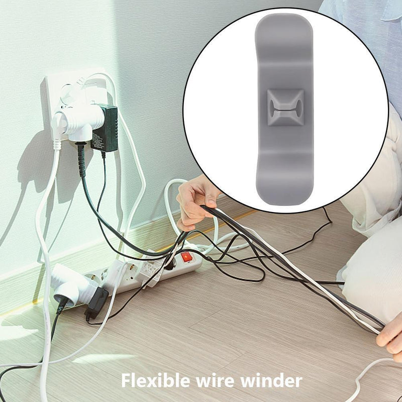 Kitchen Storage Attachment Cable Holder Clip (2*White+Black+Grey)