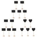 10x5pcs Mini Wooden Chalk Blackboard Signs Message Board(Square)